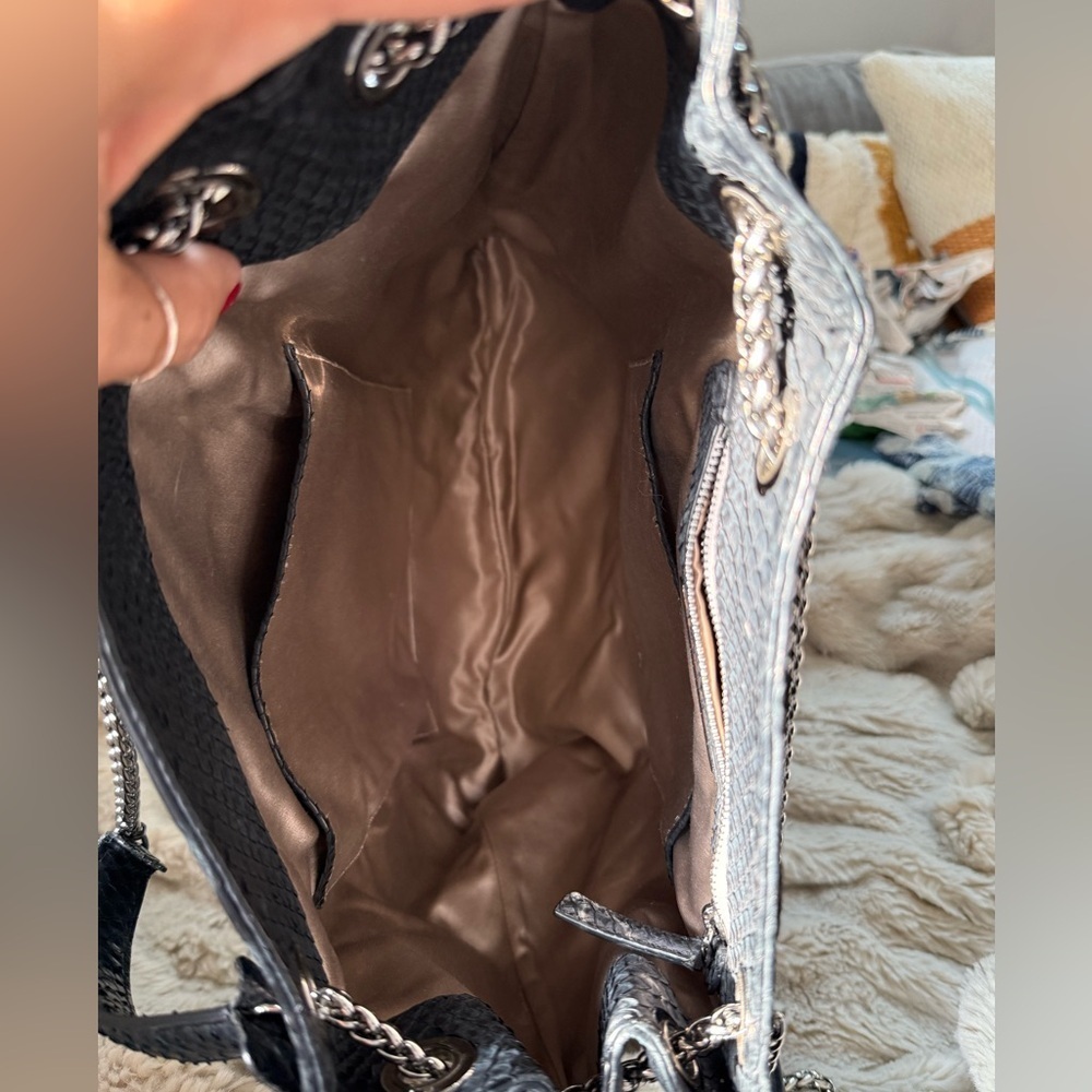 Devi Kroell Black Python Snakeskin Leather Should… - image 9